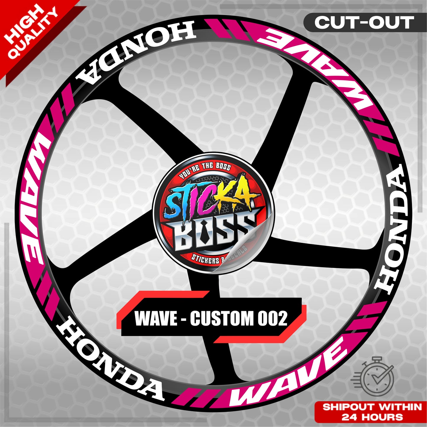 WAVE 110 / 125 MAG STICKER SET ( 2 MAGS ) - CUSTOM 002 | VINYL WATERPROOF CUT-OUT DECALS
