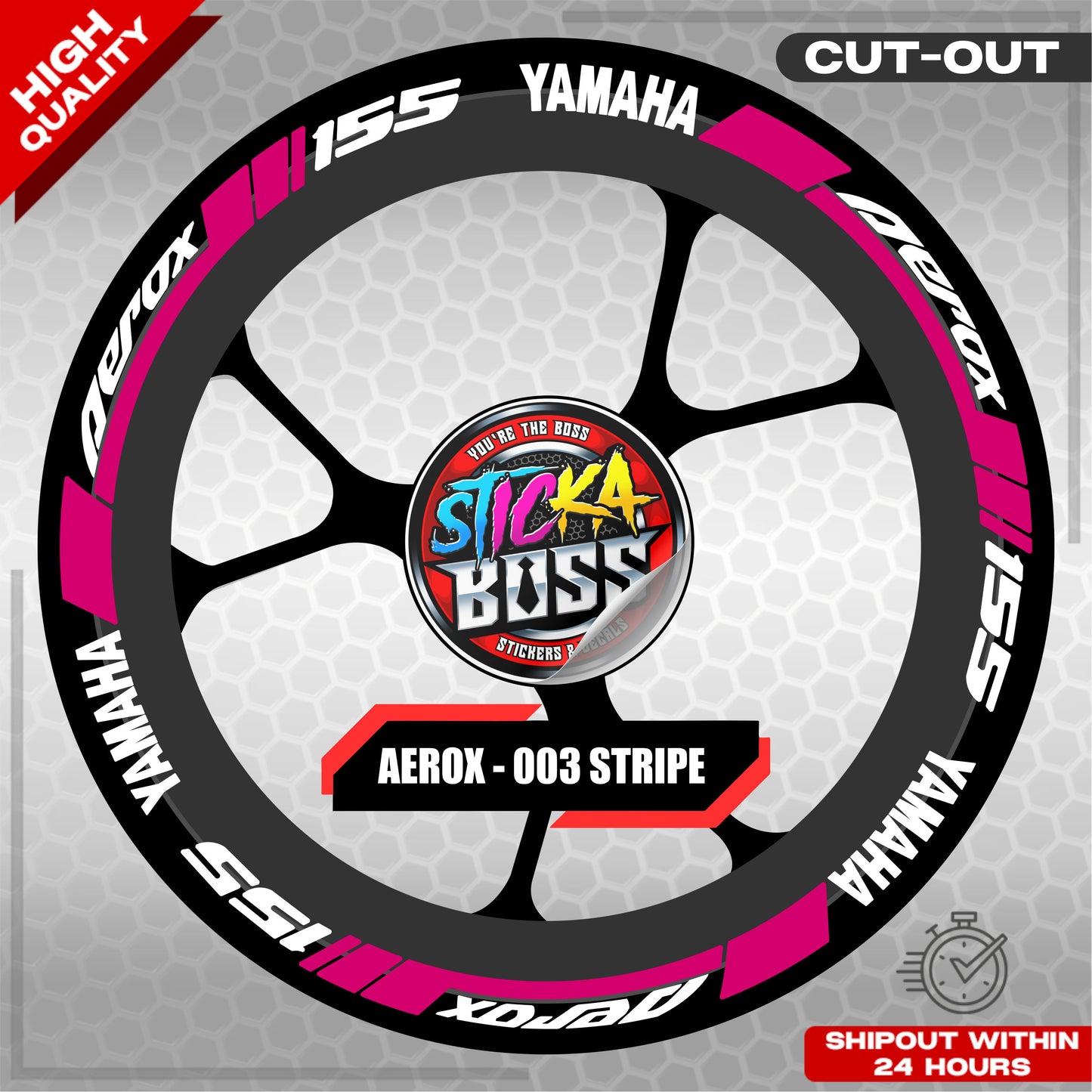 AEROX MAG STICKER SET ( 2 MAGS ) - 003 STRIPE | VINYL WATERPROOF CUT-OUT DECALS