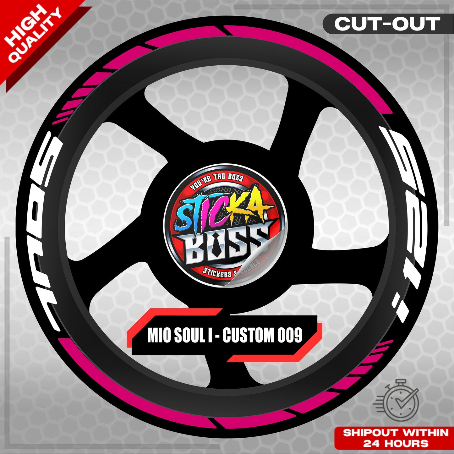 MIO SOUL I 125 MAG STICKER SET ( 2 MAGS ) - CUSTOM 009 | VINYL WATERPROOF CUT-OUT DECALS