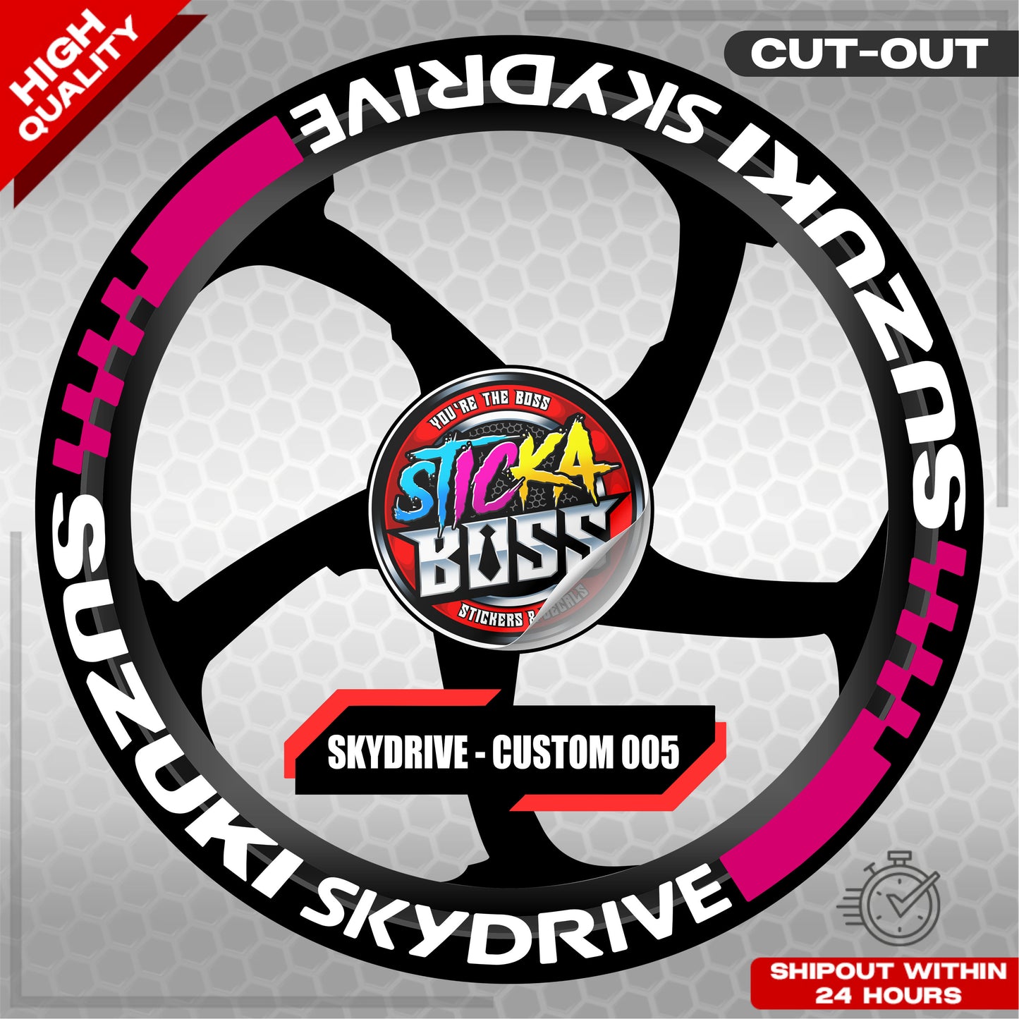 SKYDRIVE MAG STICKER SET ( 2 MAGS ) - CUSTOM 005 | VINYL WATERPROOF CUT-OUT DECALS