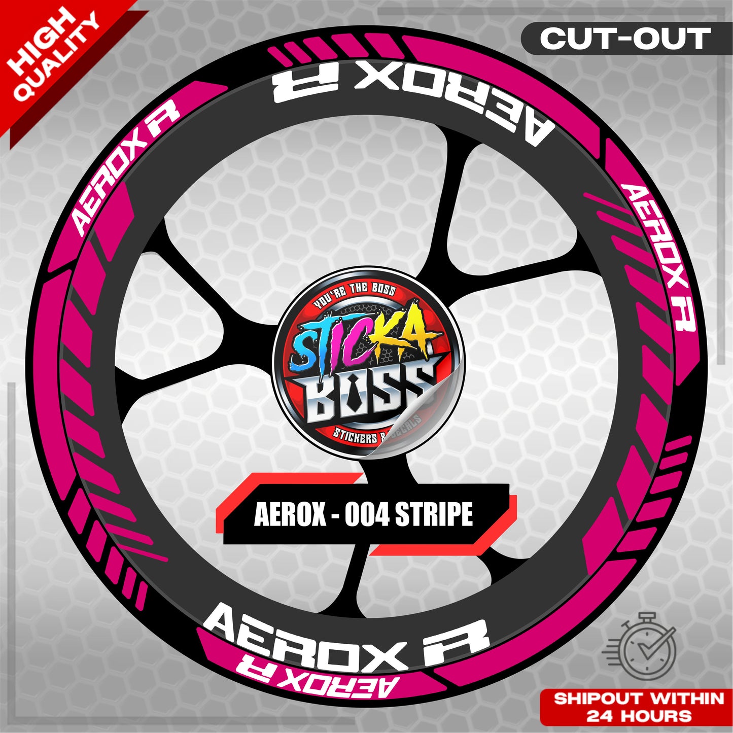 AEROX MAG STICKER SET ( 2 MAGS ) - 004 STRIPE | VINYL WATERPROOF CUT-OUT DECALS