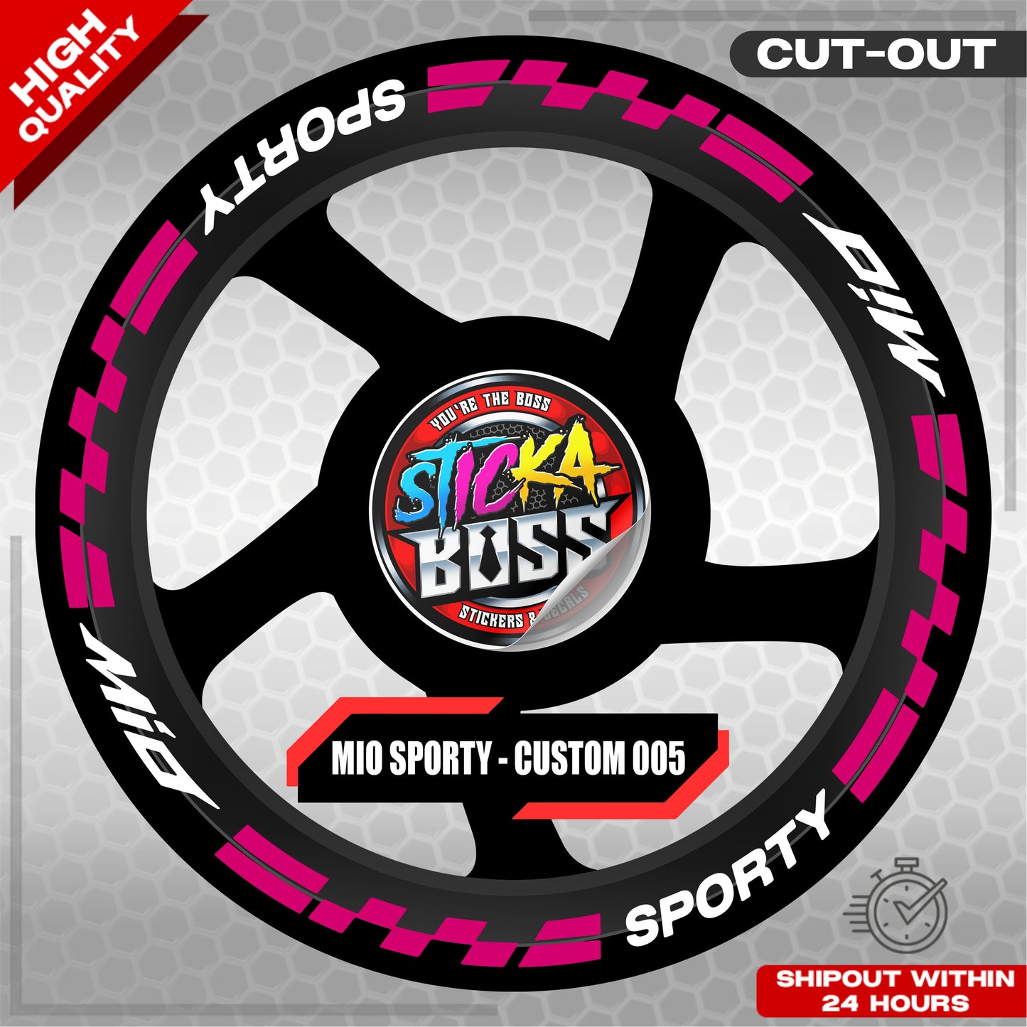 MIO SPORTY MAG STICKER SET ( 2 MAGS ) - CUSTOM 005 | VINYL WATERPROOF CUT-OUT DECALS