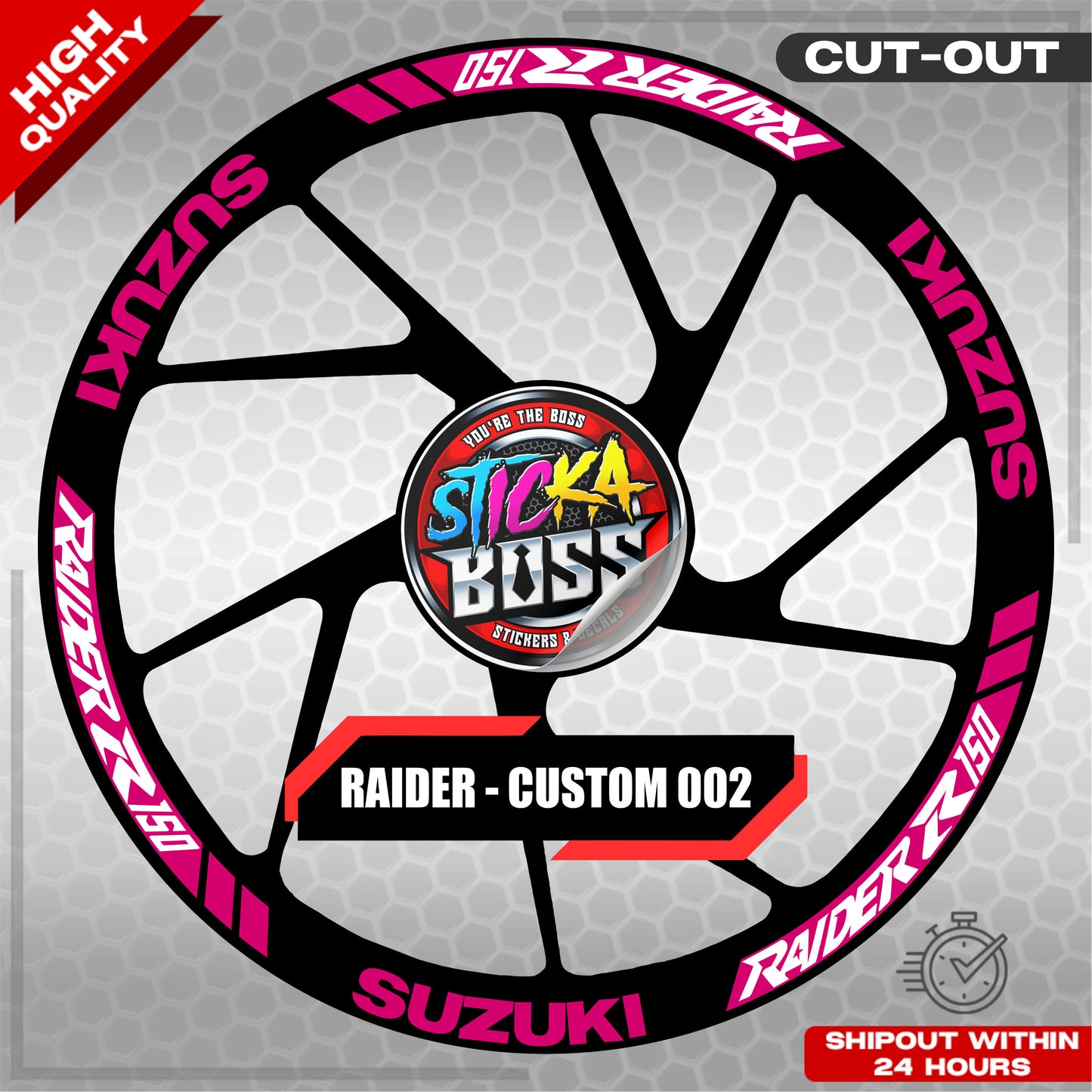 RAIDER R150 MAG STICKER SET ( 2 MAGS ) - CUSTOM 002 | VINYL WATERPROOF CUT-OUT DECALS