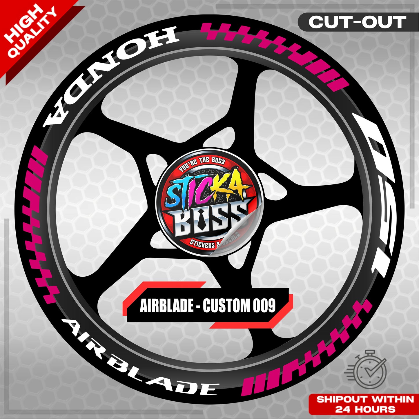 AIRBLADE 150 / 160 MAG STICKER SET ( 2 MAGS ) - CUSTOM 009 | VINYL WATERPROOF CUT-OUT DECALS