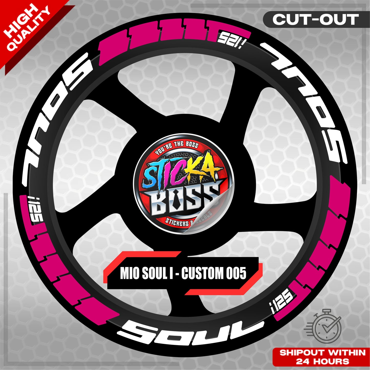 MIO SOUL I 125 MAG STICKER SET ( 2 MAGS ) - CUSTOM 005 | VINYL WATERPROOF CUT-OUT DECALS