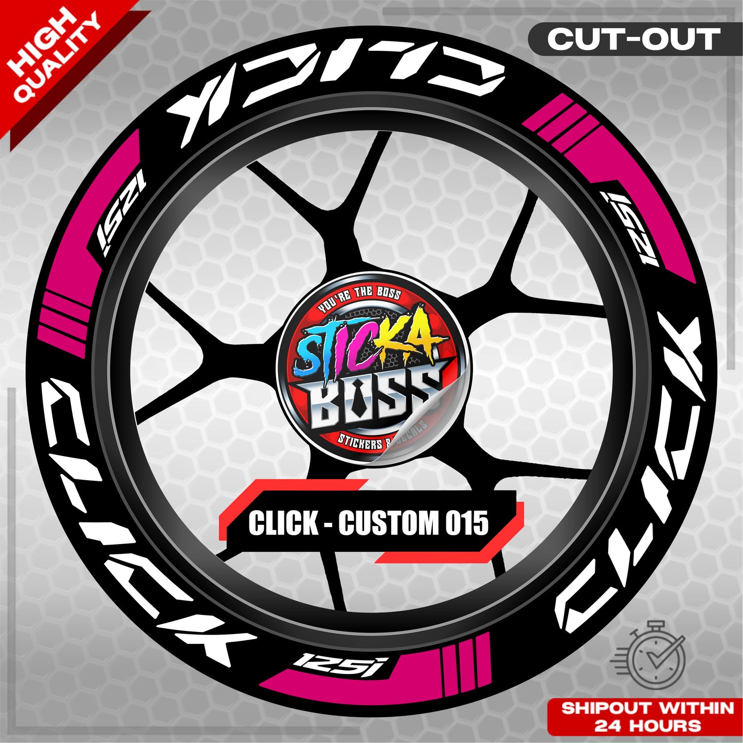 CLICK 125 MAG STICKER SET ( 2 MAGS ) - CUSTOM 015 | VINYL WATERPROOF CUT-OUT DECALS
