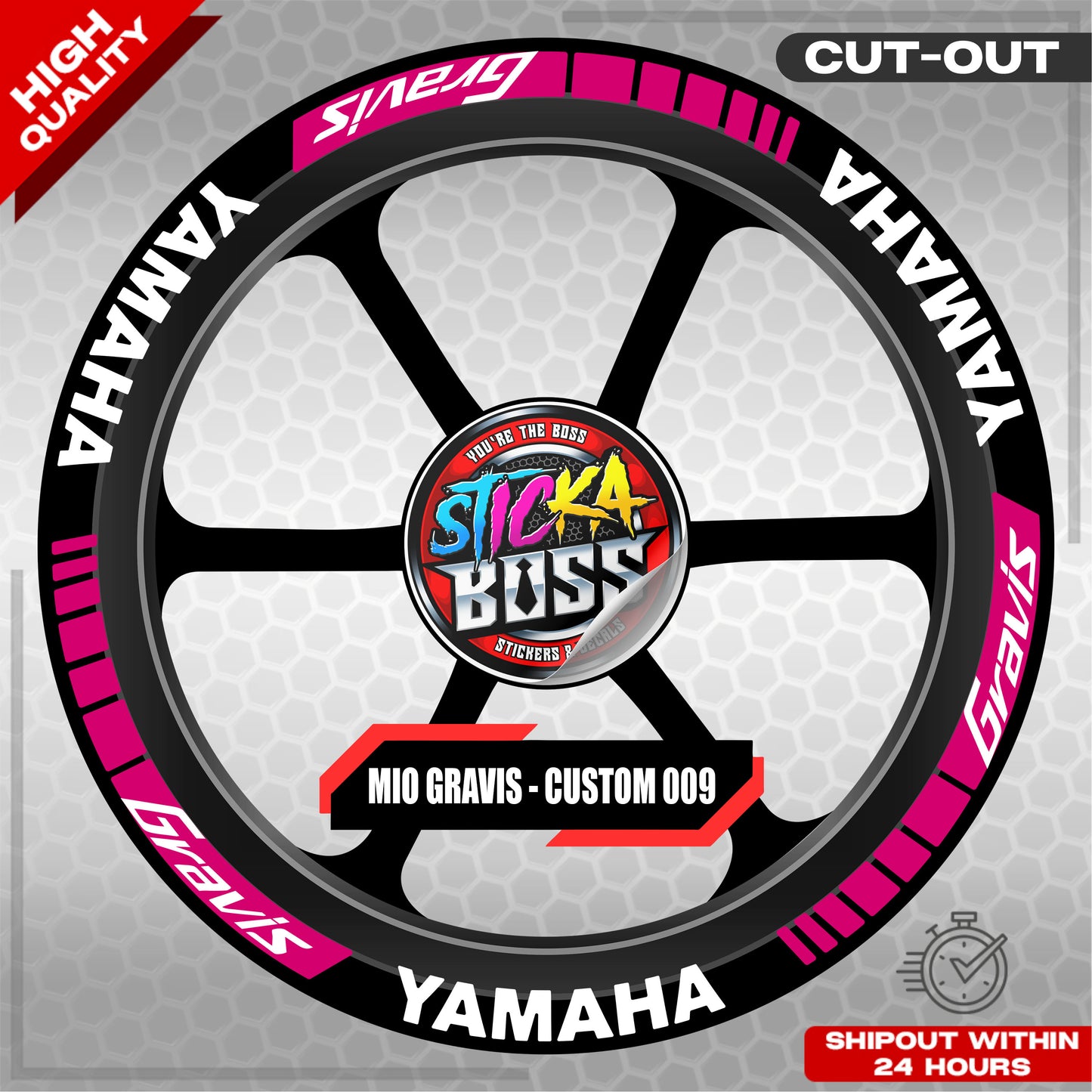 MIO GRAVIS MAG STICKER SET ( 2 MAGS ) - CUSTOM 009 | VINYL WATERPROOF CUT-OUT DECALS
