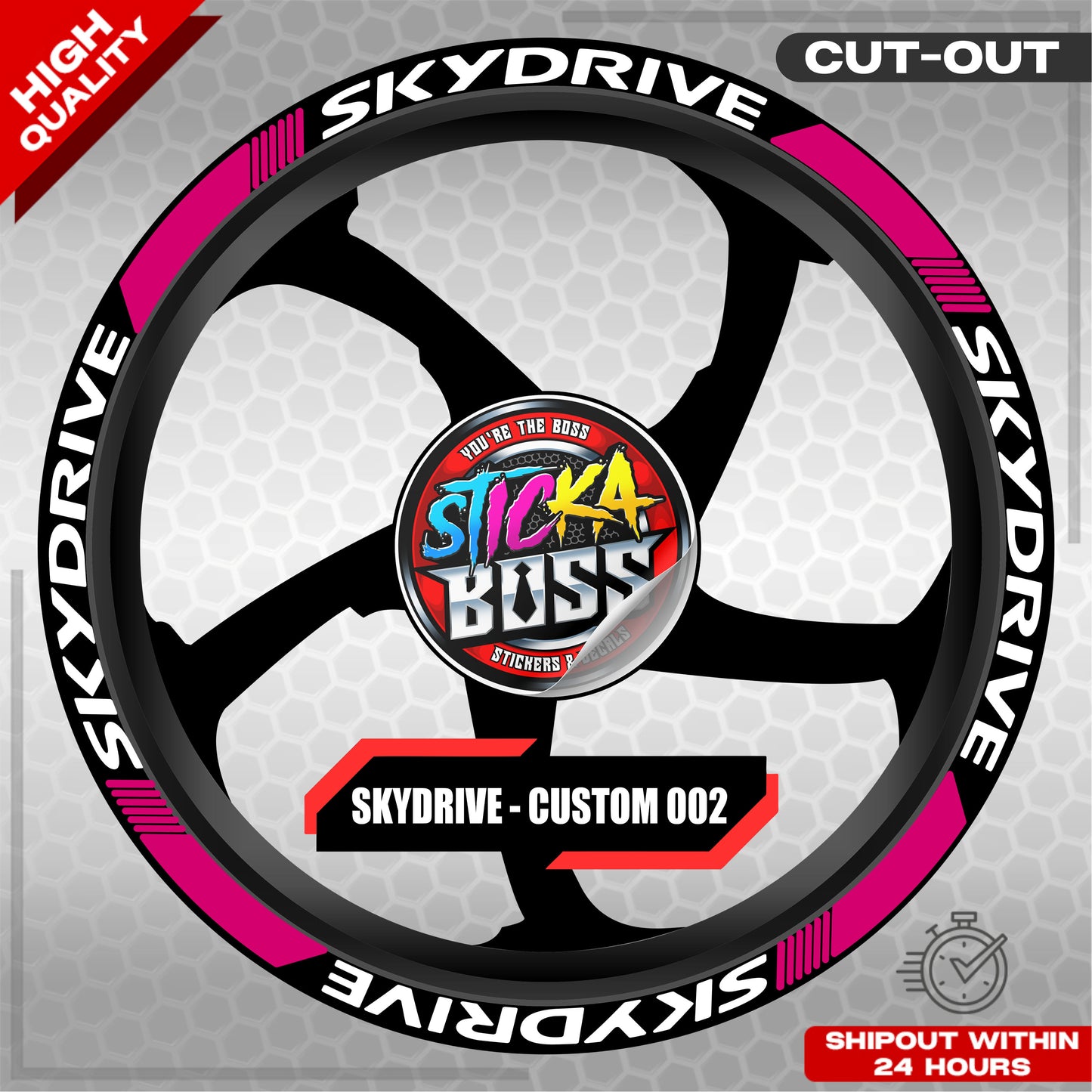 SKYDRIVE MAG STICKER SET ( 2 MAGS ) - CUSTOM 002 | VINYL WATERPROOF CUT-OUT DECALS