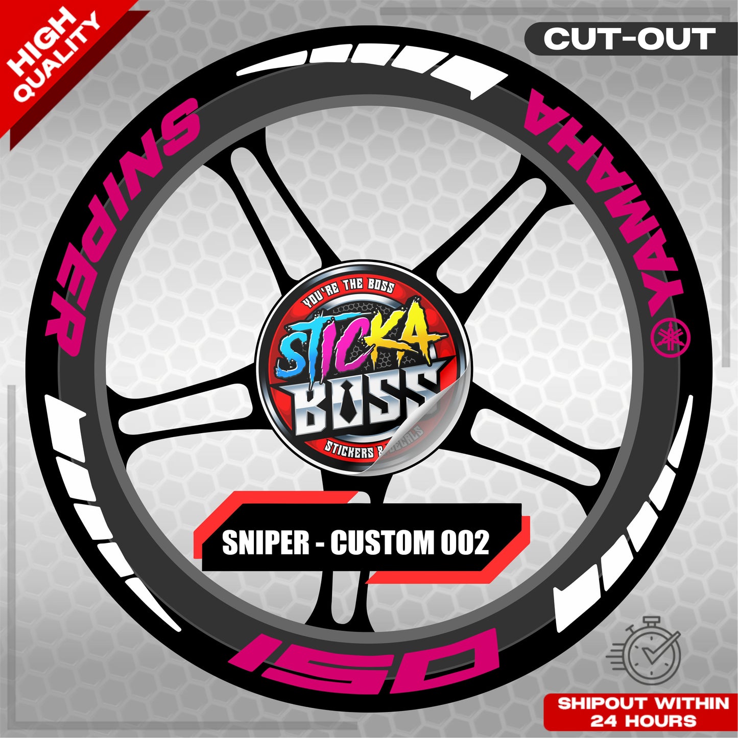 SNIPER 150 / 155 MAGS STICKER SET ( 2 MAGS ) - CUSTOM 002 | VINYL WATERPROOF CUT-OUT DECALS