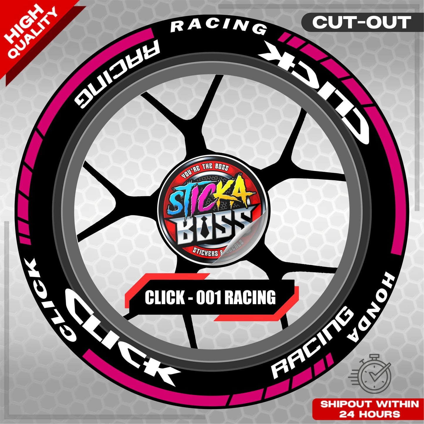 CLICK 125 / 150 / 160 MAGS STICKER SET ( 2 MAGS ) - 001 RACING | VINYL WATERPROOF CUT-OUT DECALS