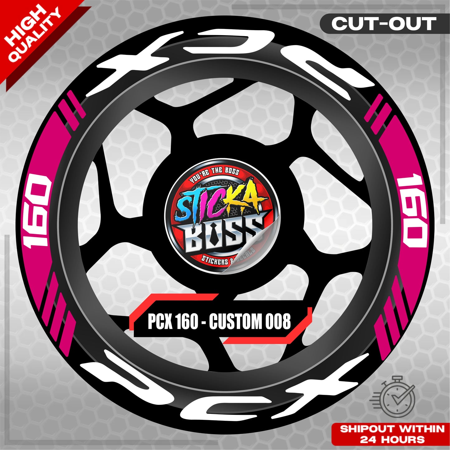 PCX 160 MAG STICKER SET ( 2 MAGS ) - CUSTOM 008 | VINYL WATERPROOF CUT-OUT DECALS