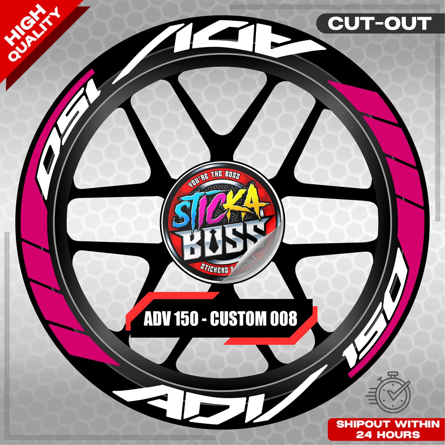 ADV 150 MAG STICKER SET ( 2 MAGS ) - CUSTOM 008 | VINYL WATERPROOF CUT-OUT DECALS