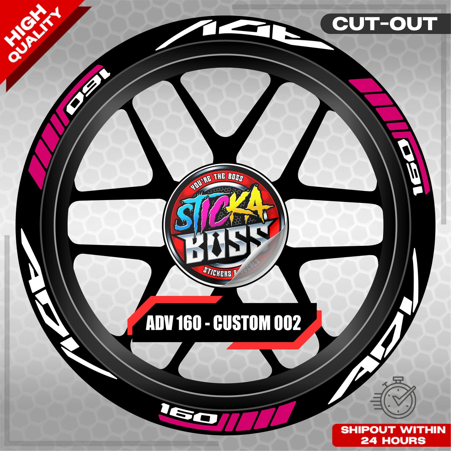 ADV 160 MAG STICKER SET ( 2 MAGS ) - CUSTOM 002 | VINYL WATERPROOF CUT-OUT DECALS