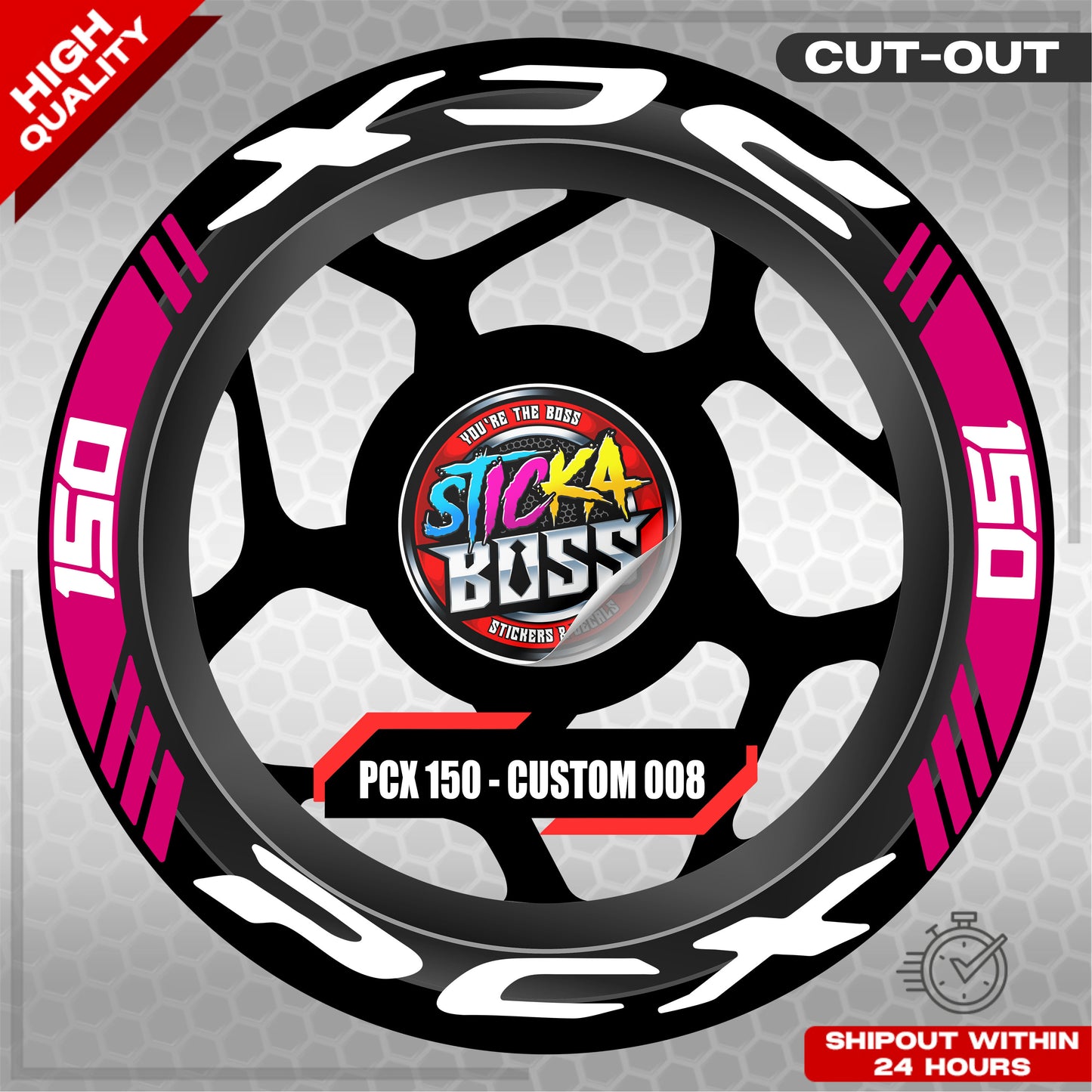 PCX 150 MAG STICKER SET ( 2 MAGS ) - CUSTOM 008 | VINYL WATERPROOF CUT-OUT DECALS