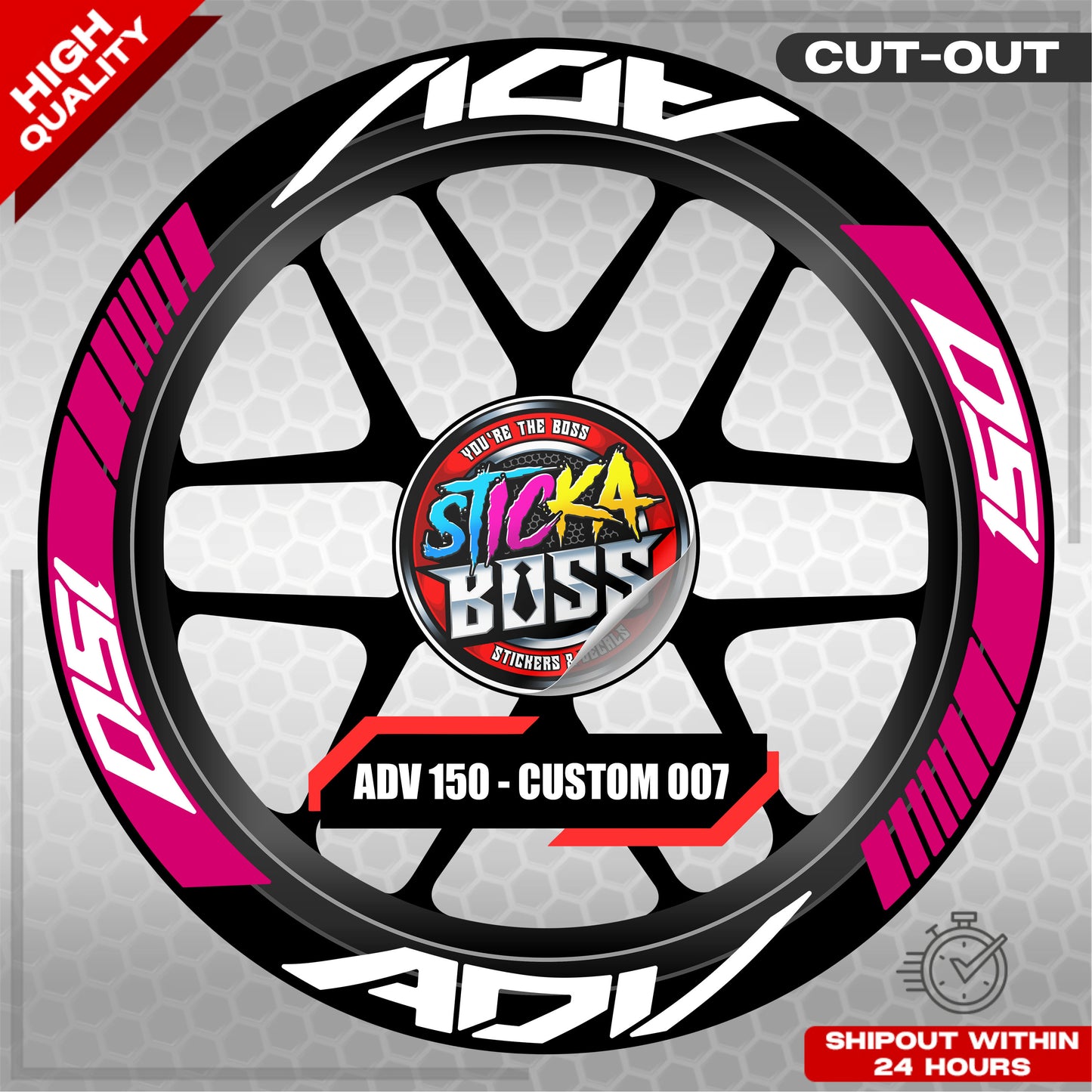 ADV 150 MAG STICKER SET ( 2 MAGS ) - CUSTOM 007 | VINYL WATERPROOF CUT-OUT DECALS