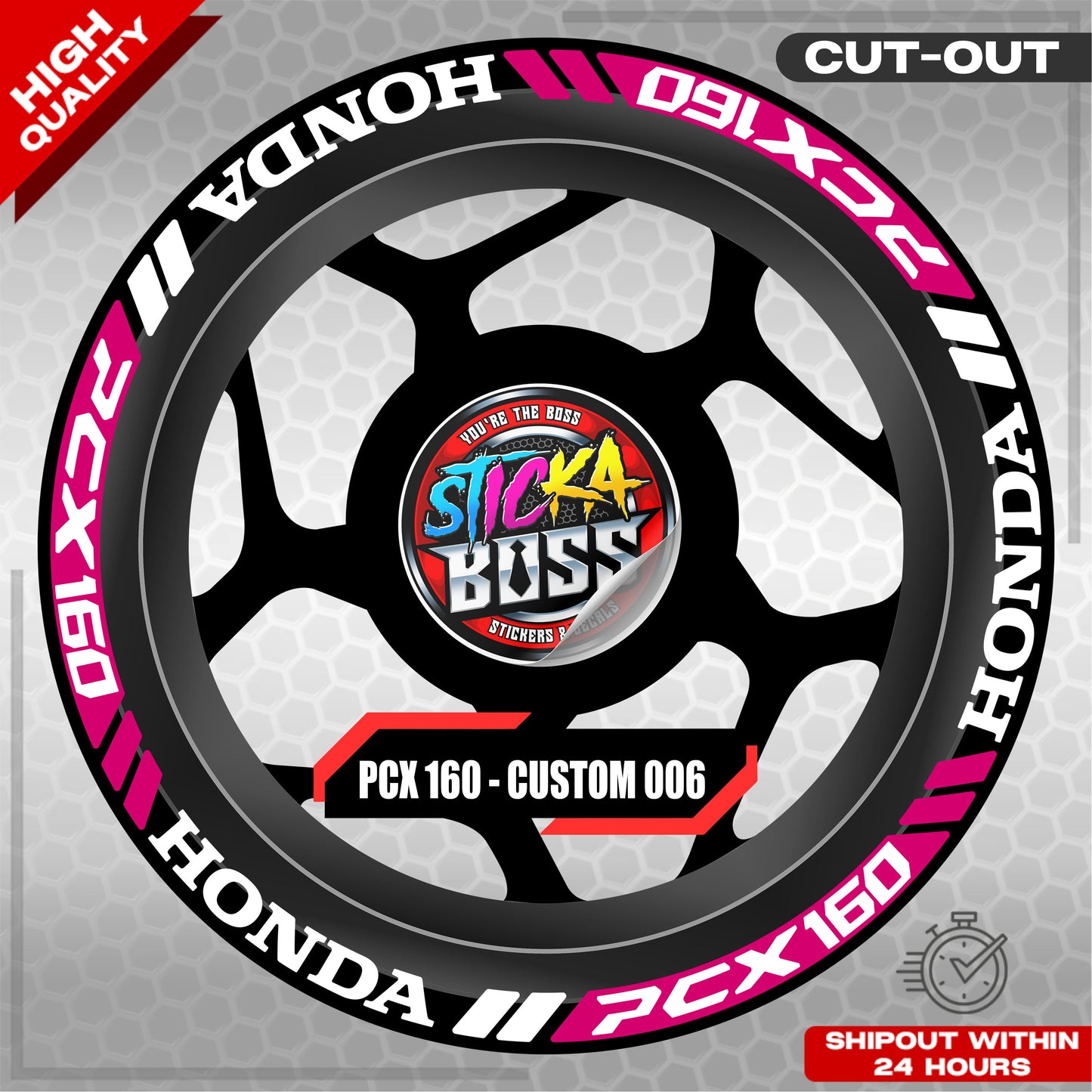 PCX 160 MAG STICKER SET ( 2 MAGS ) - CUSTOM 006 | VINYL WATERPROOF CUT-OUT DECALS