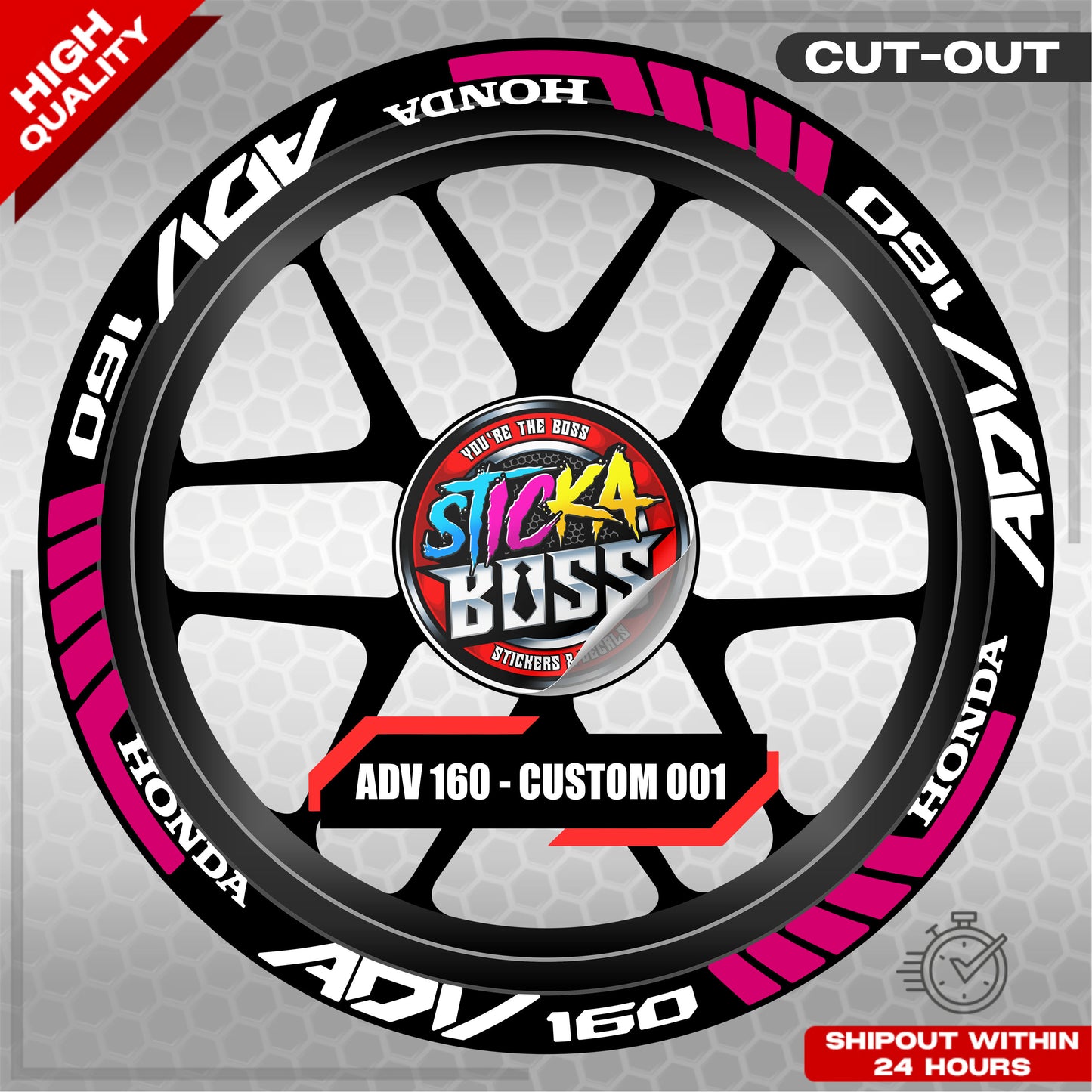 ADV 160 MAG STICKER SET ( 2 MAGS ) - CUSTOM 001 | VINYL WATERPROOF CUT-OUT DECALS