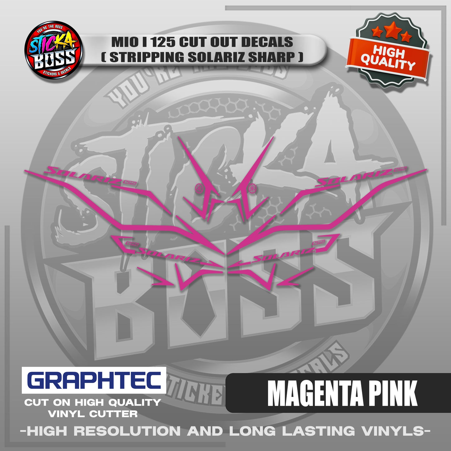 MIO I 125 CUT OUT DECALS ( STRIPPING SOLARIZ SHARP ) | VINYL WATERPROOF CUT-OUT STICKER DECALS