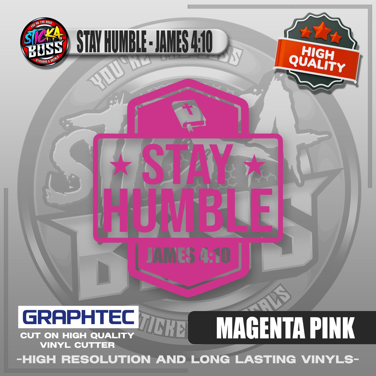 STAY HUMBLE - JAMES 4:10 | VINYL WATERPROOF CUT-OUT STICKER DECALS【Stickaboss】