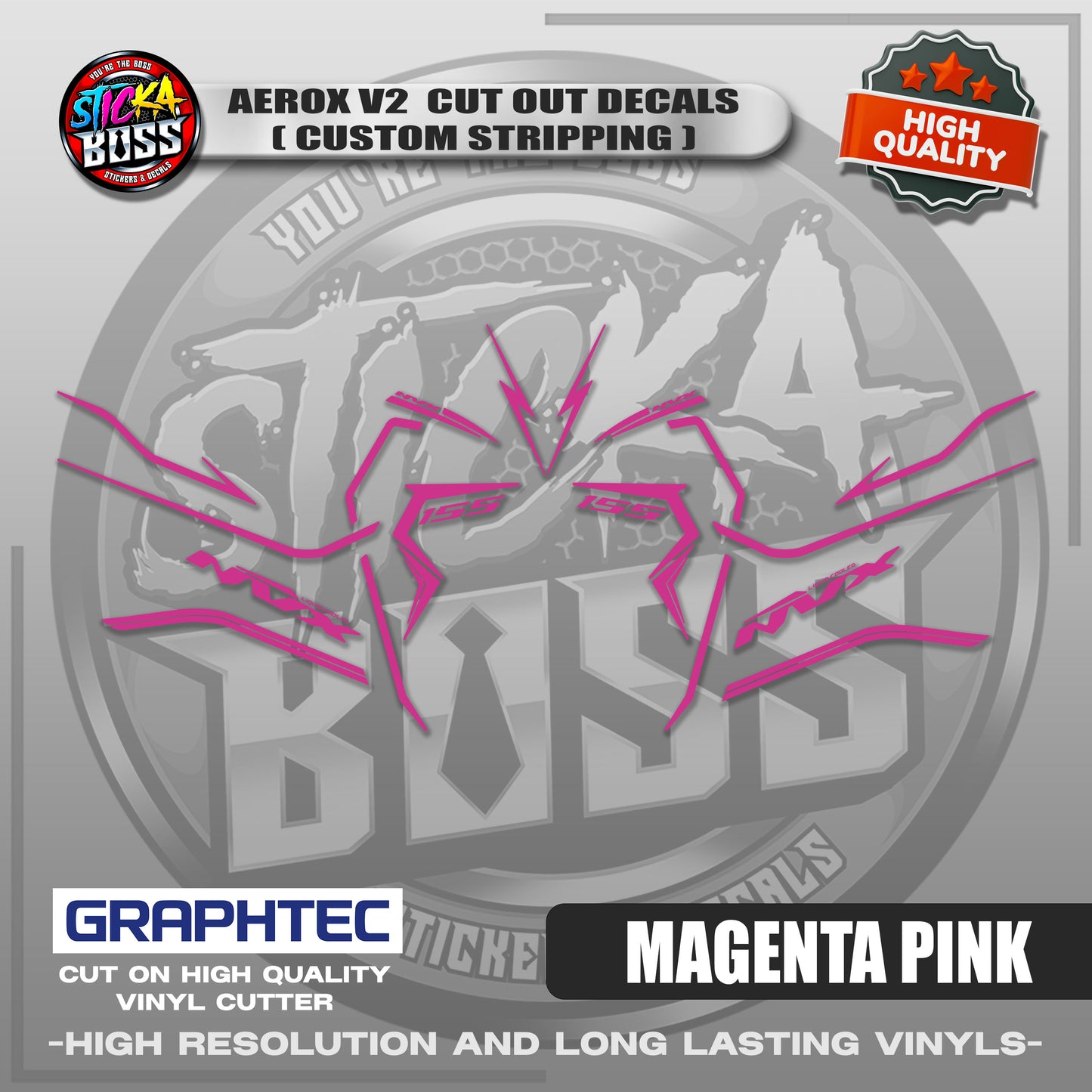 AEROX V2 CUT OUT DECALS ( CUSTOM STRIPPING ) | VINYL WATERPROOF CUT-OUT STICKER DECALS