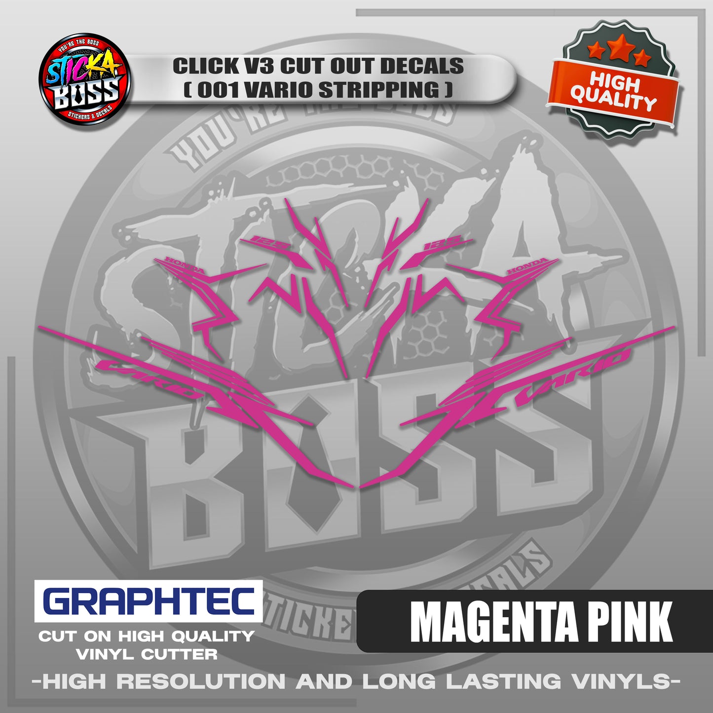CLICK V3 CUT OUT DECALS ( 2025 VARIO STRIPPING 001 ) | VINYL WATERPROOF CUT-OUT STICKER DECALS