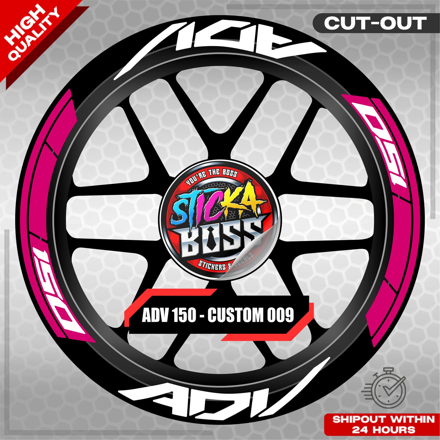 ADV 150 MAG STICKER SET ( 2 MAGS ) - CUSTOM 009 | VINYL WATERPROOF CUT-OUT DECALS