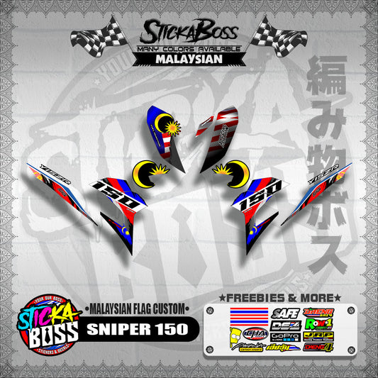 SNIPER 150 V1 DECALS ( MALAYSIAN FLAG CUSTOM )【WITH FREEBIES】