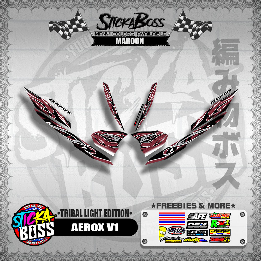 AEROX V1 DECALS ( TRIBAL LIGHT EDITION )【WITH FREEBIES】