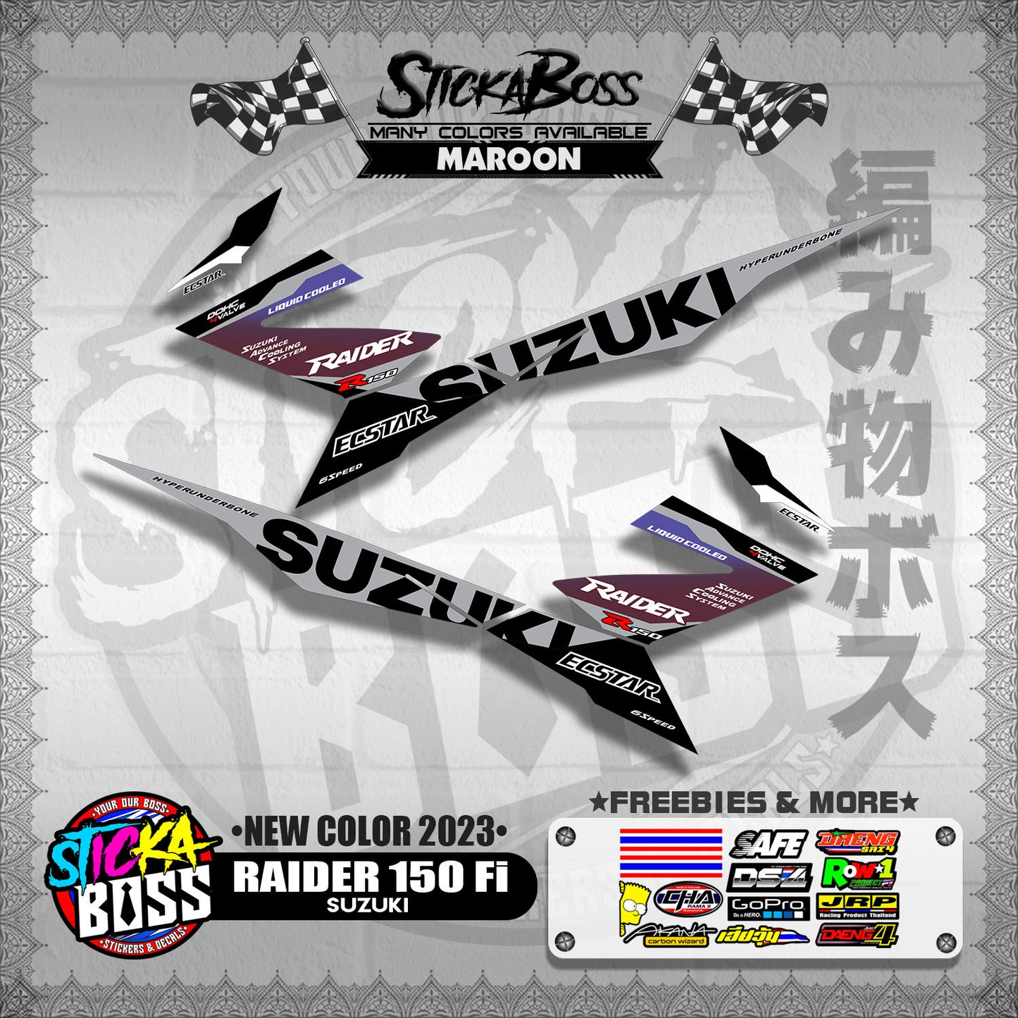 RAIDER 150 Fi DECALS ( NEW COLOR 2023 )【WITH FREEBIES】