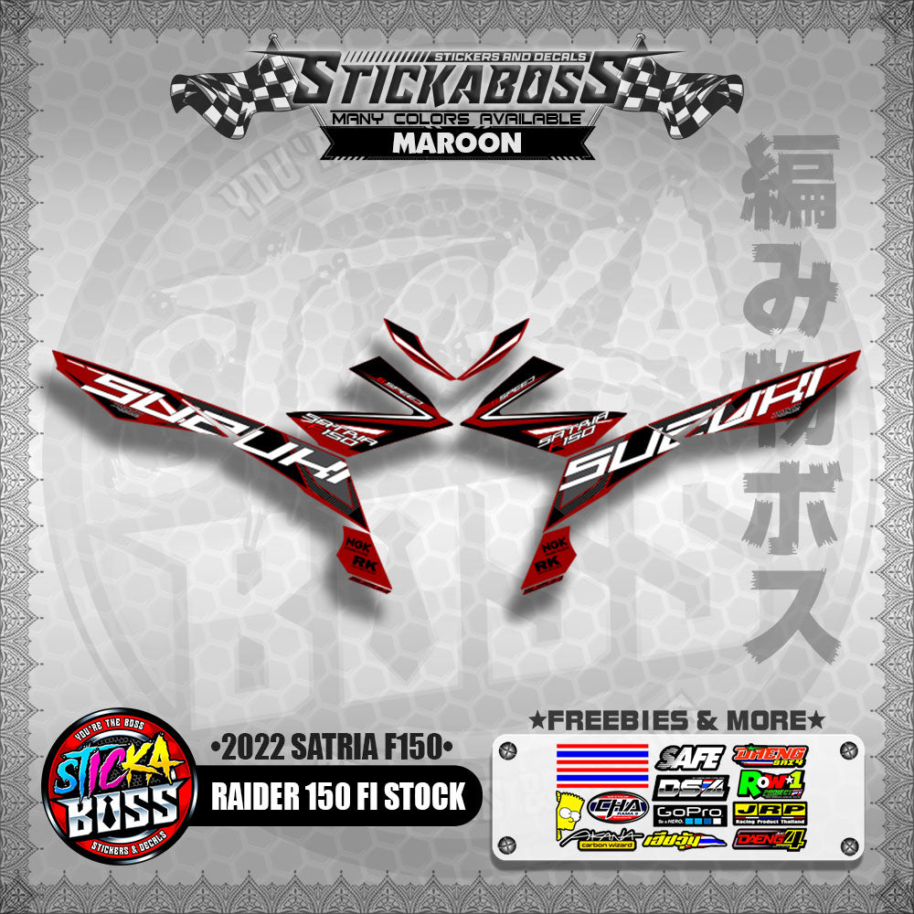 SUZUKI RAIDER 150 FI STOCK DECALS ( 2022 SATRIA F150 )【WITH FREEBIES】