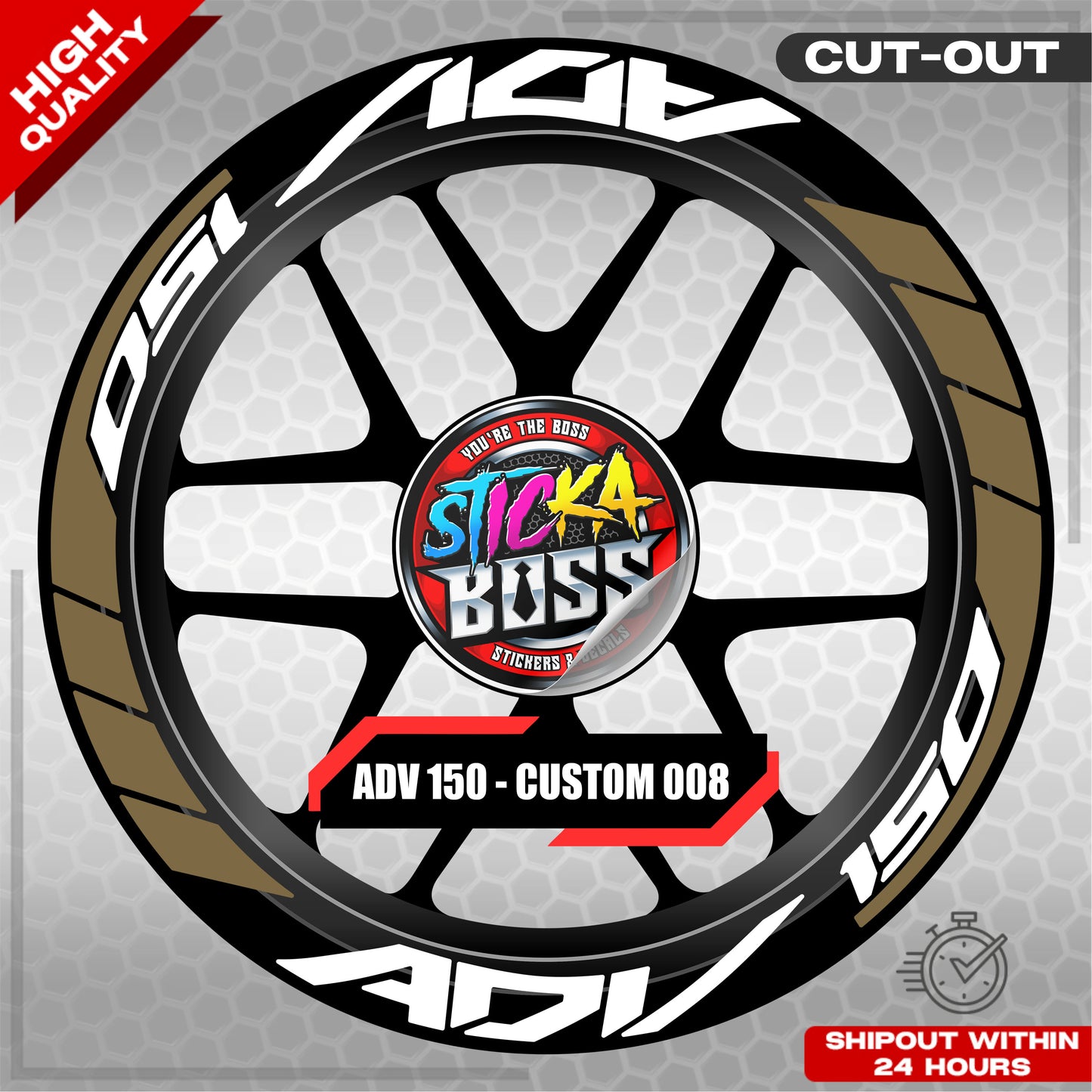 ADV 150 MAG STICKER SET ( 2 MAGS ) - CUSTOM 008 | VINYL WATERPROOF CUT-OUT DECALS