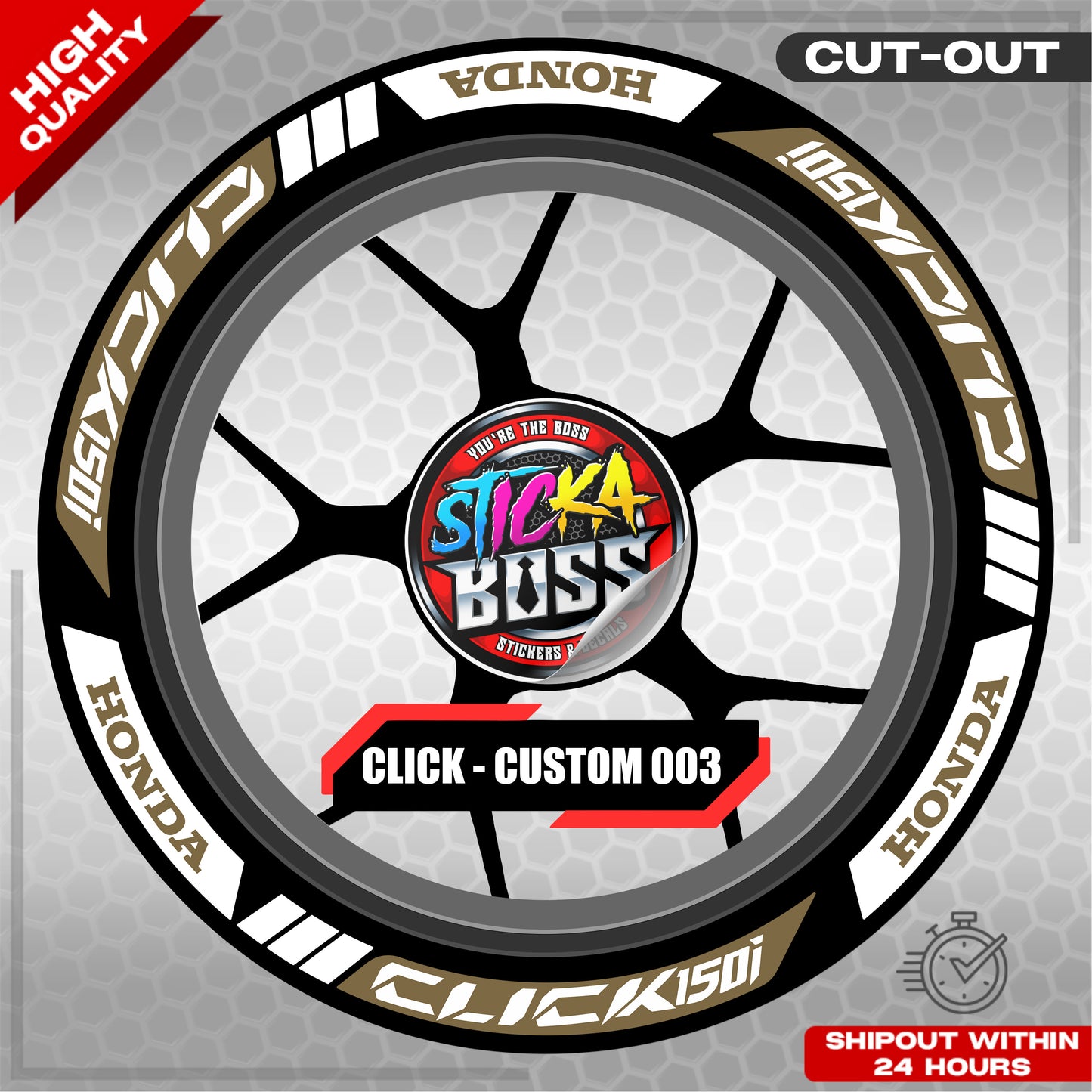CLICK 150 MAGS STICKER SET ( 2 MAGS ) - CUSTOM 003 | VINYL WATERPROOF CUT-OUT DECALS
