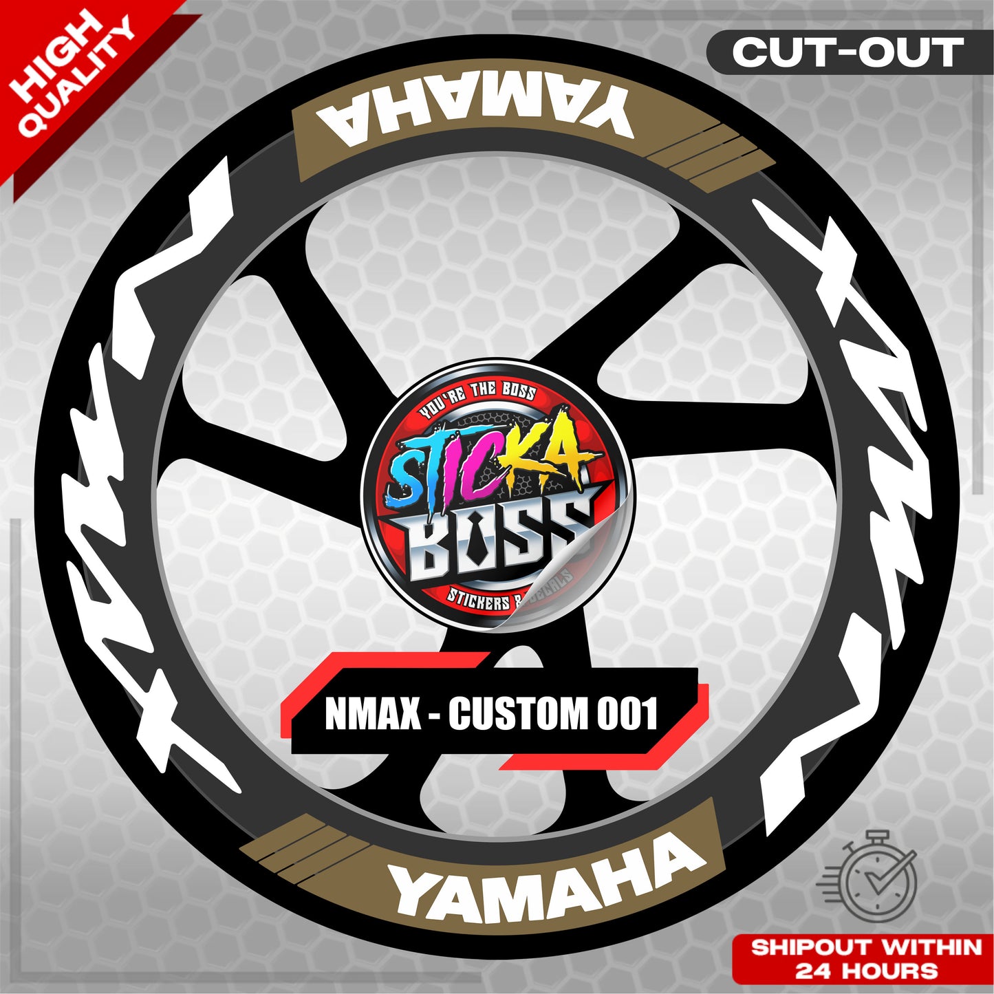 NMAX 155 MAGS STICKER SET ( 2 MAGS ) - CUSTOM 001 | VINYL WATERPROOF CUT-OUT DECALS
