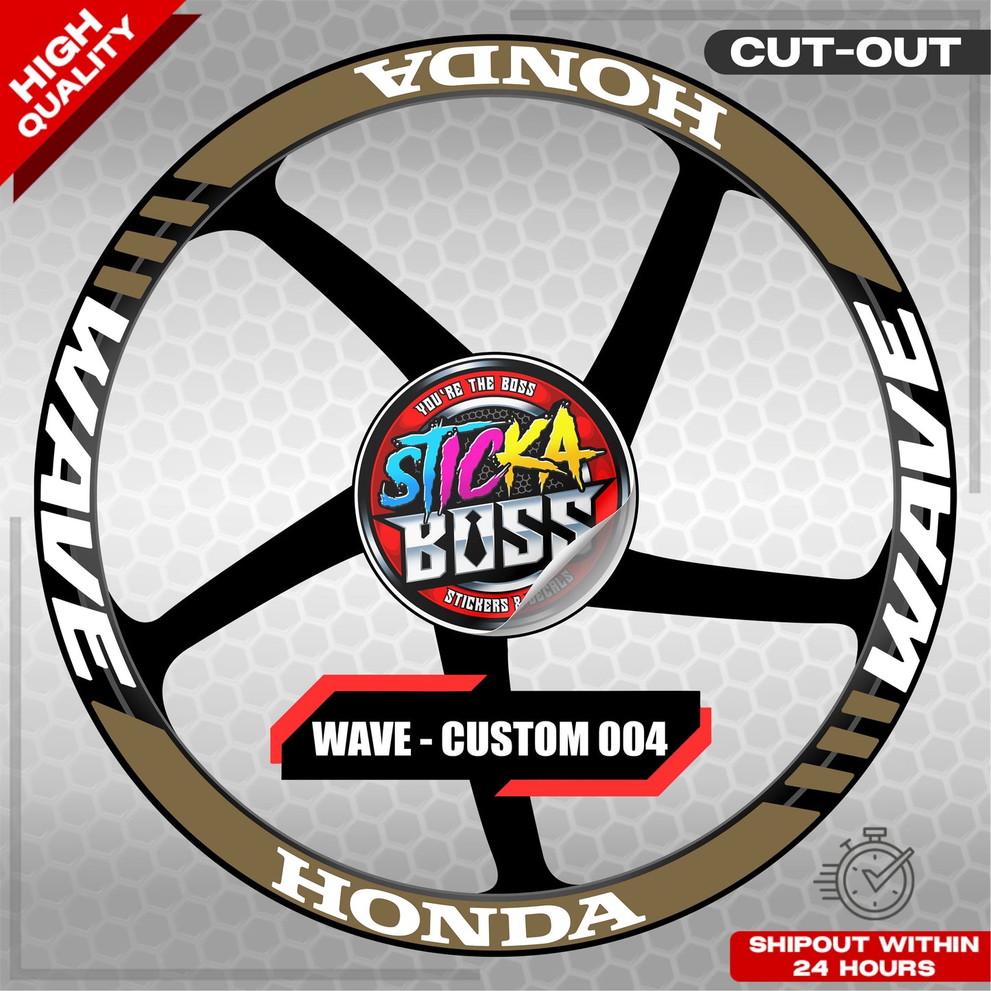 WAVE 110 125 MAG STICKER SET ( 2 MAGS ) - CUSTOM 004 | VINYL WATERPROOF CUT-OUT DECALS