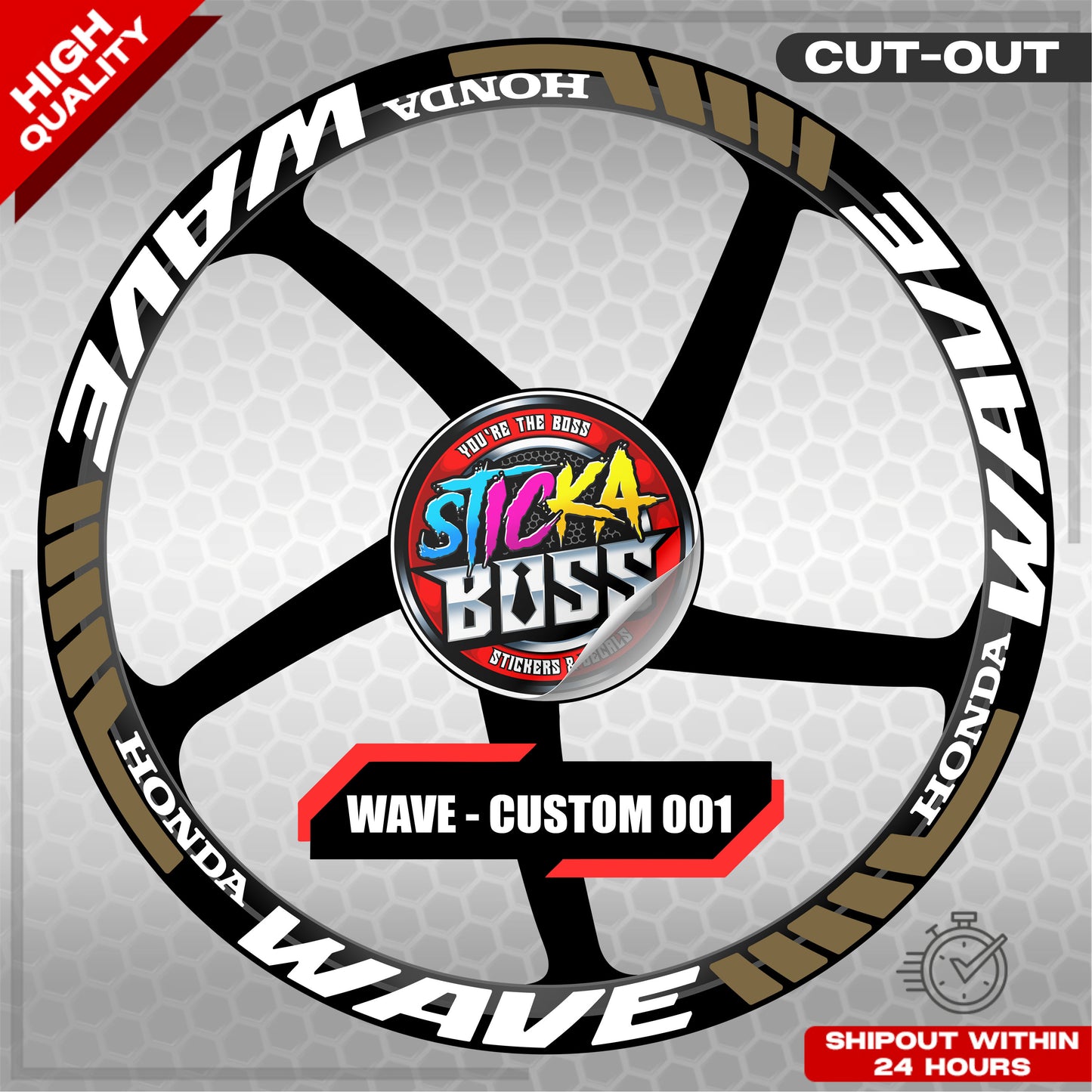 WAVE 110 / 125 MAG STICKER SET ( 2 MAGS ) - CUSTOM 001 | VINYL WATERPROOF CUT-OUT DECALS