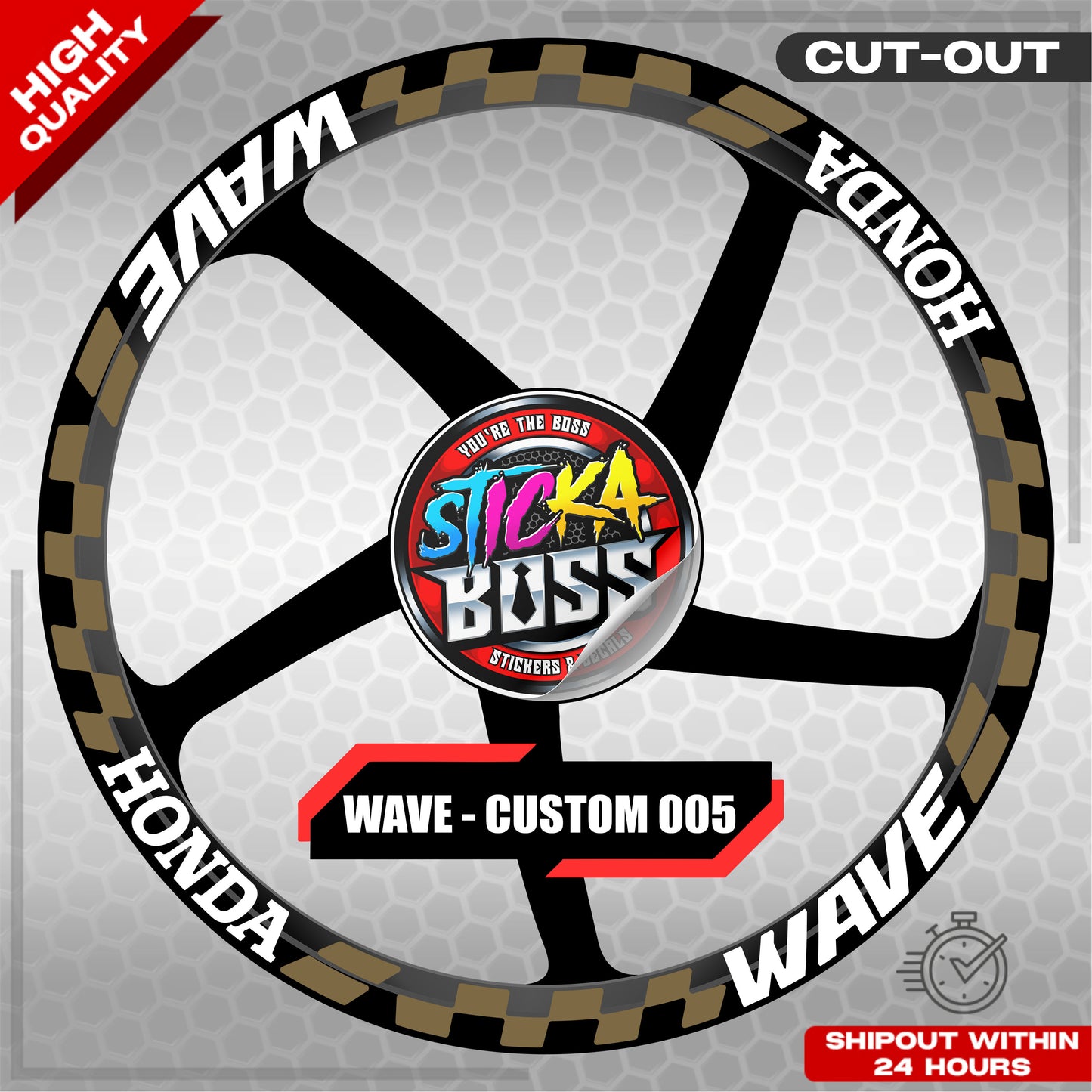 WAVE 110 / 125 MAG STICKER SET ( 2 MAGS ) - CUSTOM 005 | VINYL WATERPROOF CUT-OUT DECALS