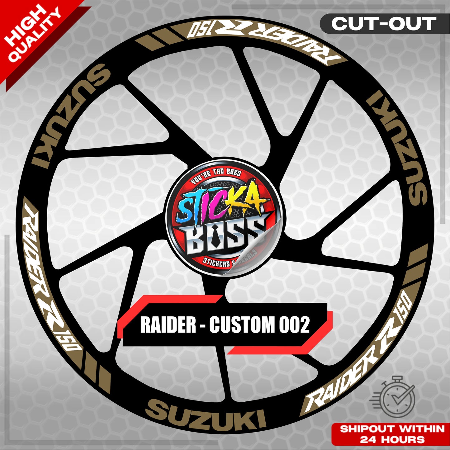 RAIDER R150 MAG STICKER SET ( 2 MAGS ) - CUSTOM 002 | VINYL WATERPROOF CUT-OUT DECALS