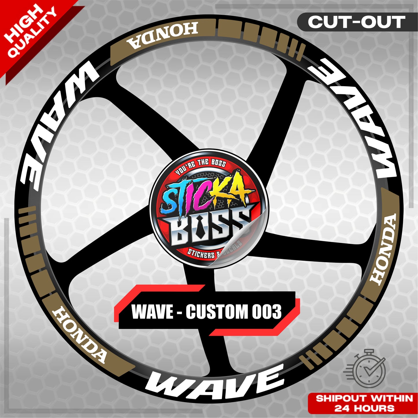 WAVE 110 / 125 MAG STICKER SET ( 2 MAGS ) - CUSTOM 003 | VINYL WATERPROOF CUT-OUT DECALS