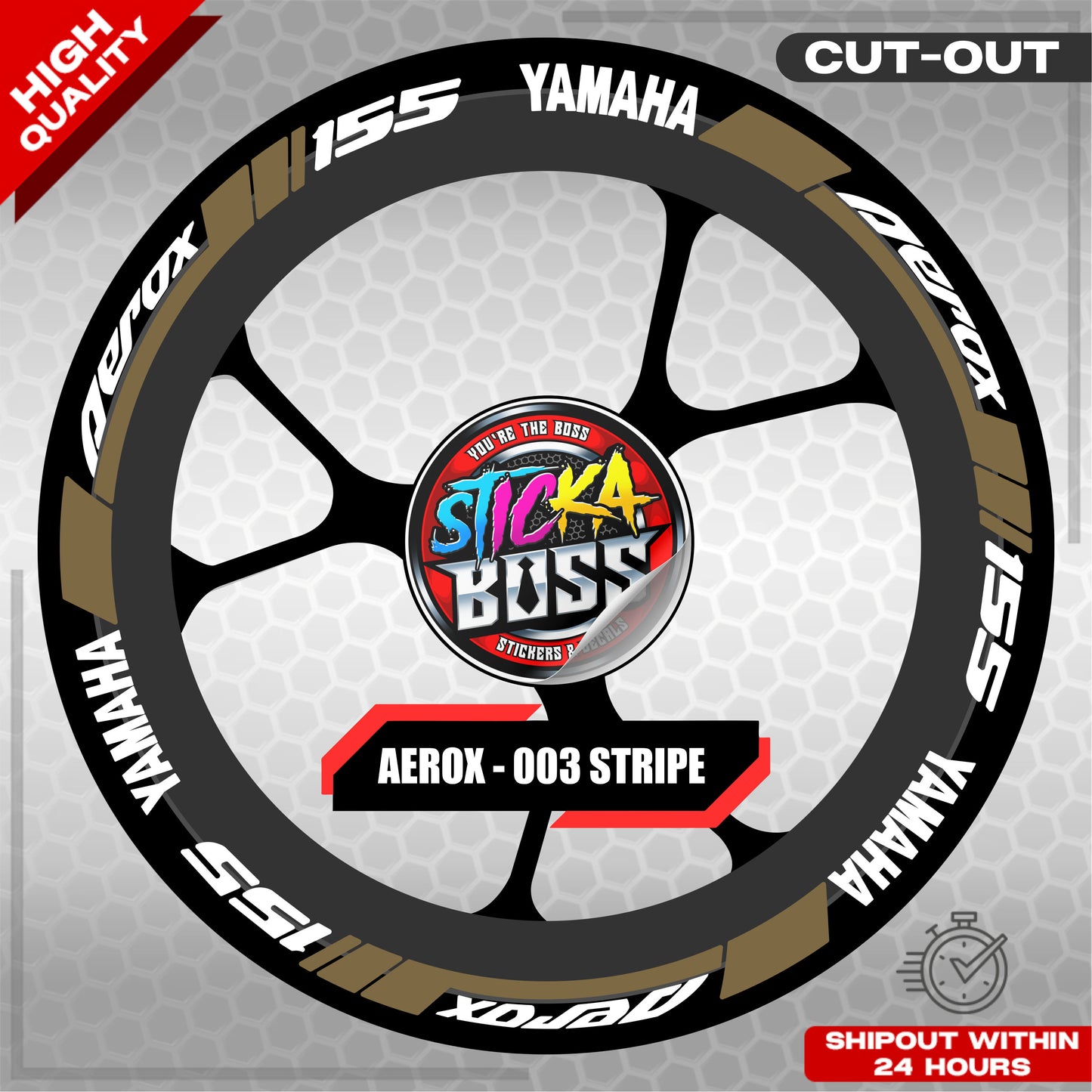 AEROX MAG STICKER SET ( 2 MAGS ) - 003 STRIPE | VINYL WATERPROOF CUT-OUT DECALS