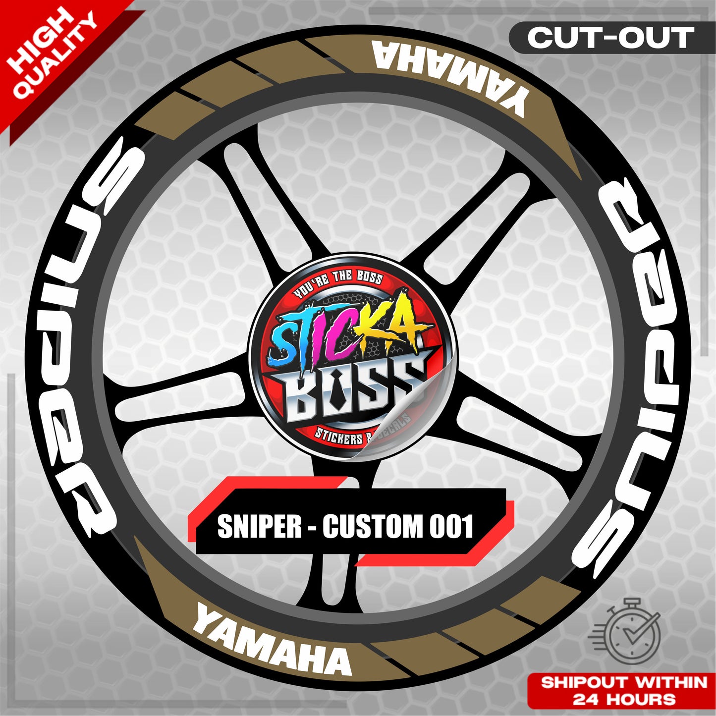 SNIPER 150 / 155 MAGS STICKER SET ( 2 MAGS ) - CUSTOM 001 | VINYL WATERPROOF CUT-OUT DECALS