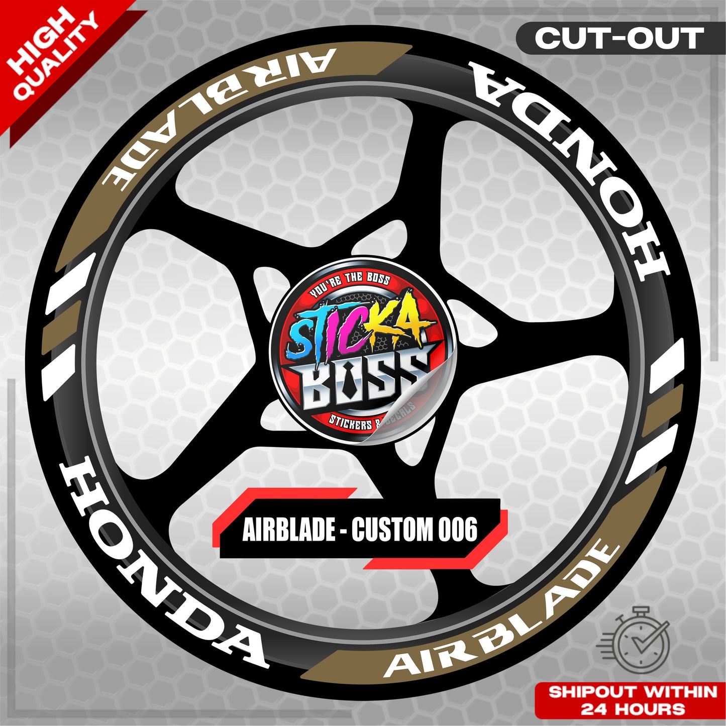 AIRBLADE 150 / 160 MAG STICKER SET ( 2 MAGS ) - CUSTOM 006 | VINYL WATERPROOF CUT-OUT DECALS