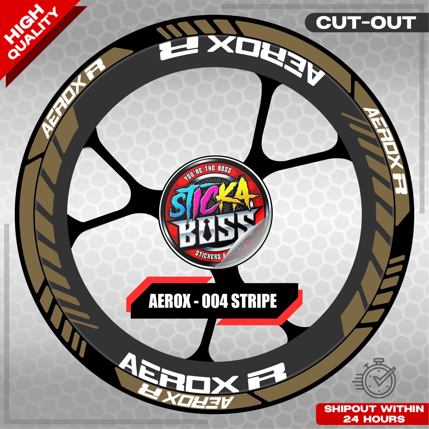 AEROX MAG STICKER SET ( 2 MAGS ) - 004 STRIPE | VINYL WATERPROOF CUT-OUT DECALS