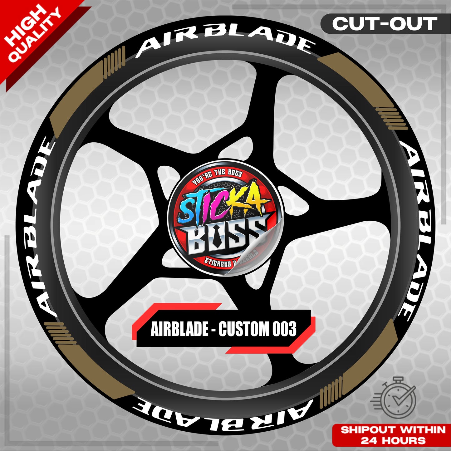 AIRBLADE 150 / 160 MAG STICKER SET ( 2 MAGS ) - CUSTOM 003 | VINYL WATERPROOF CUT-OUT DECALS