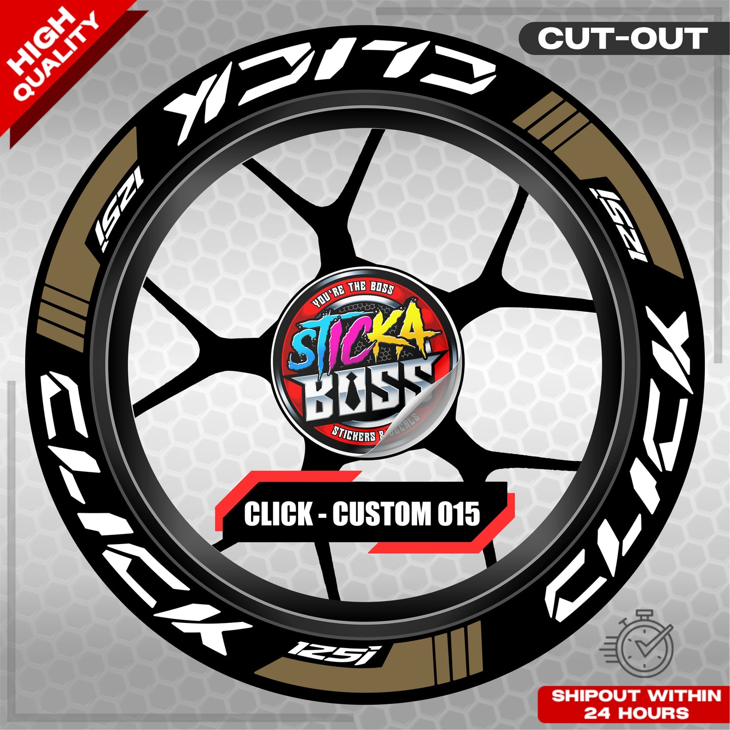 CLICK 125 MAG STICKER SET ( 2 MAGS ) - CUSTOM 015 | VINYL WATERPROOF CUT-OUT DECALS