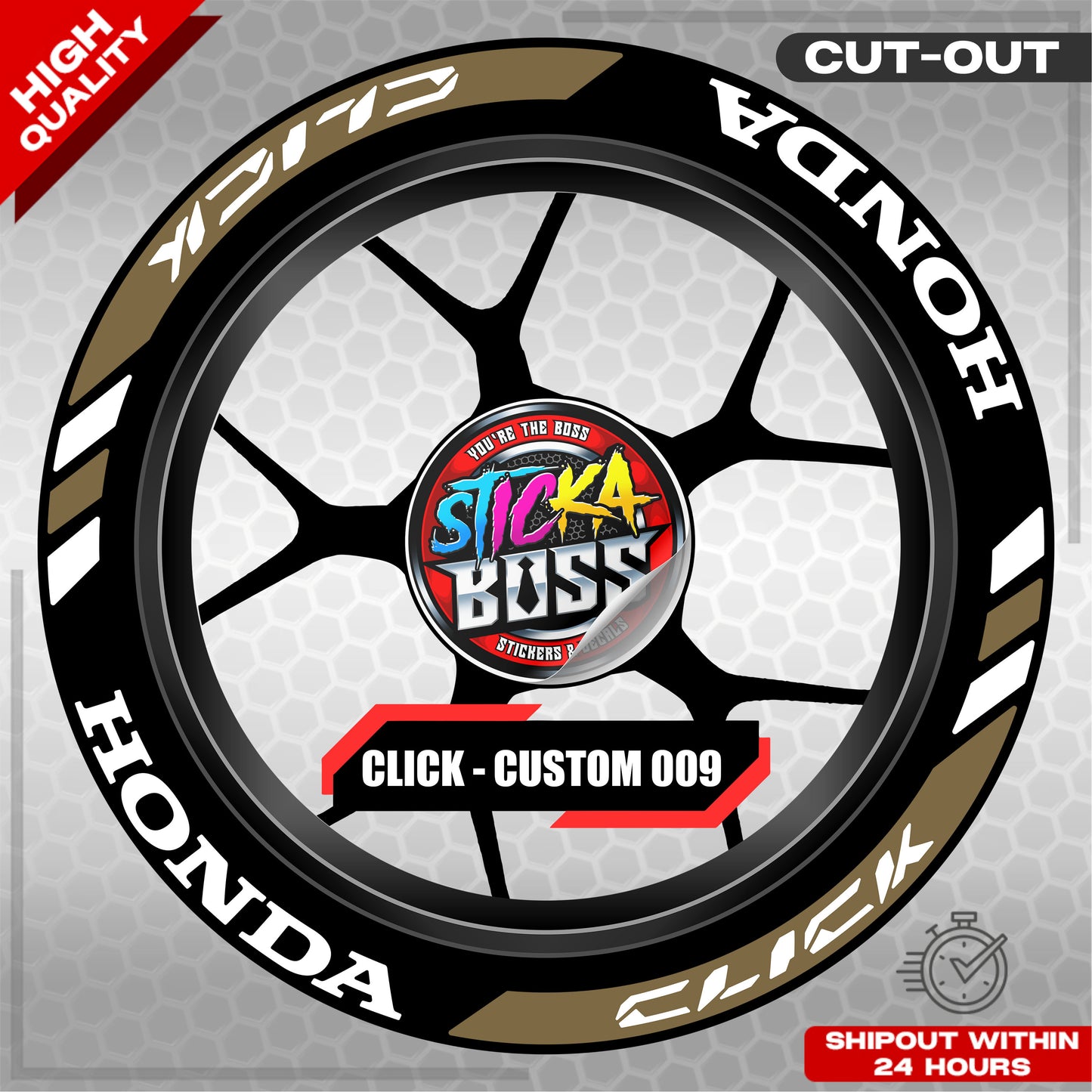 CLICK 125 / 150 / 160 MAG STICKER SET ( 2 MAGS ) - CUSTOM 009 | VINYL WATERPROOF CUT-OUT DECALS