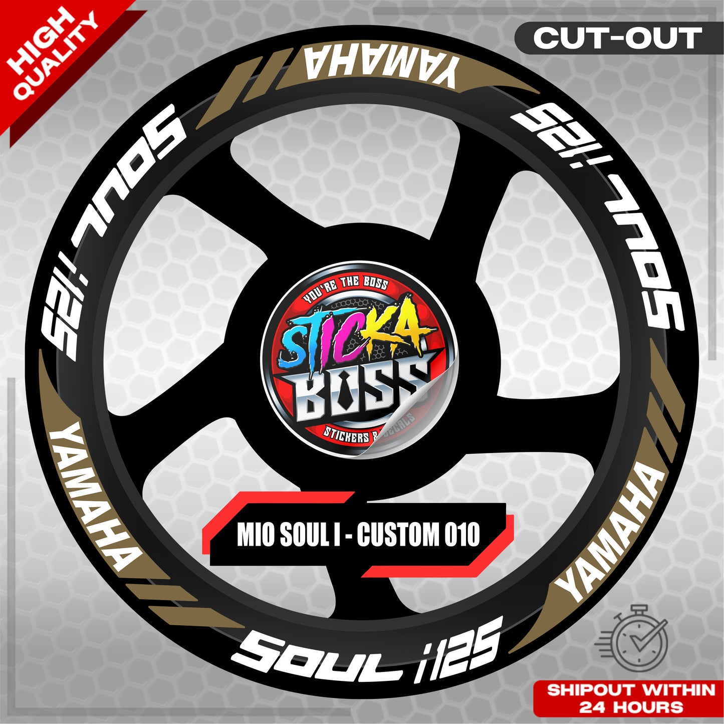 MIO SOUL I 125 MAG STICKER SET ( 2 MAGS ) - CUSTOM 010 | VINYL WATERPROOF CUT-OUT DECALS