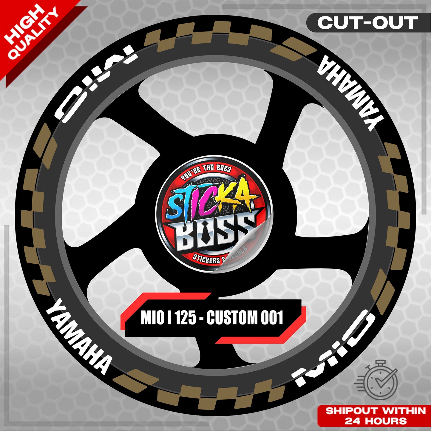 MIO I 125 MAGS STICKER SET ( 2 MAGS ) - CUSTOM 001 | VINYL WATERPROOF CUT-OUT DECALS
