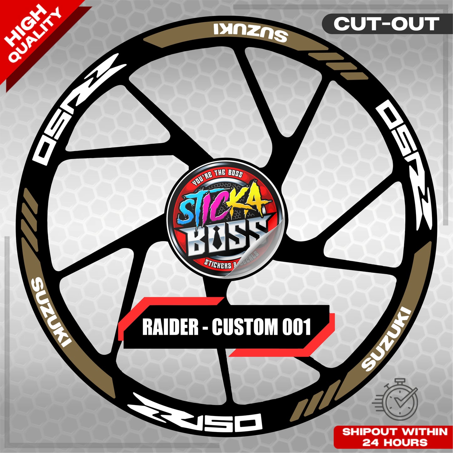 RAIDER R150 MAG STICKER SET ( 2 MAGS ) - CUSTOM 001 | VINYL WATERPROOF CUT-OUT DECALS