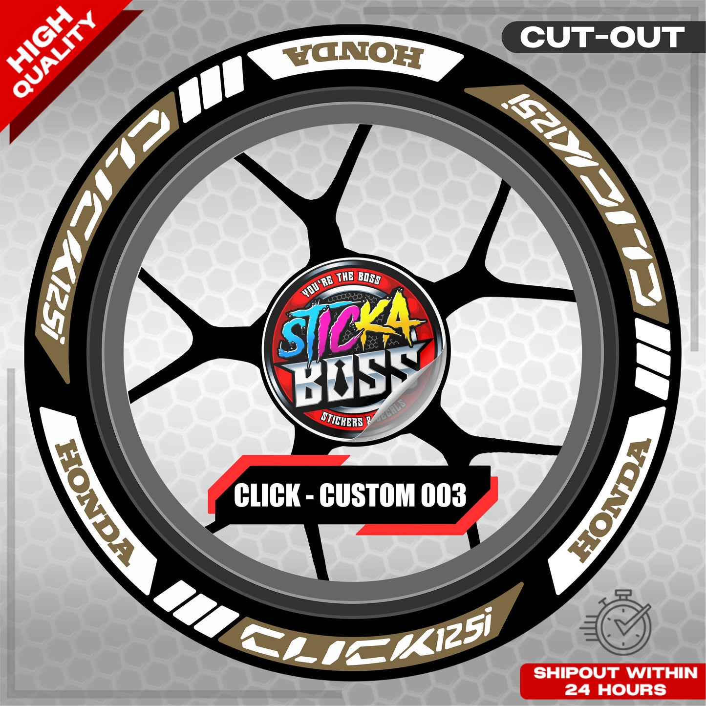 CLICK 125 MAGS STICKER SET ( 2 MAGS ) - CUSTOM 003 | VINYL WATERPROOF CUT-OUT DECALS