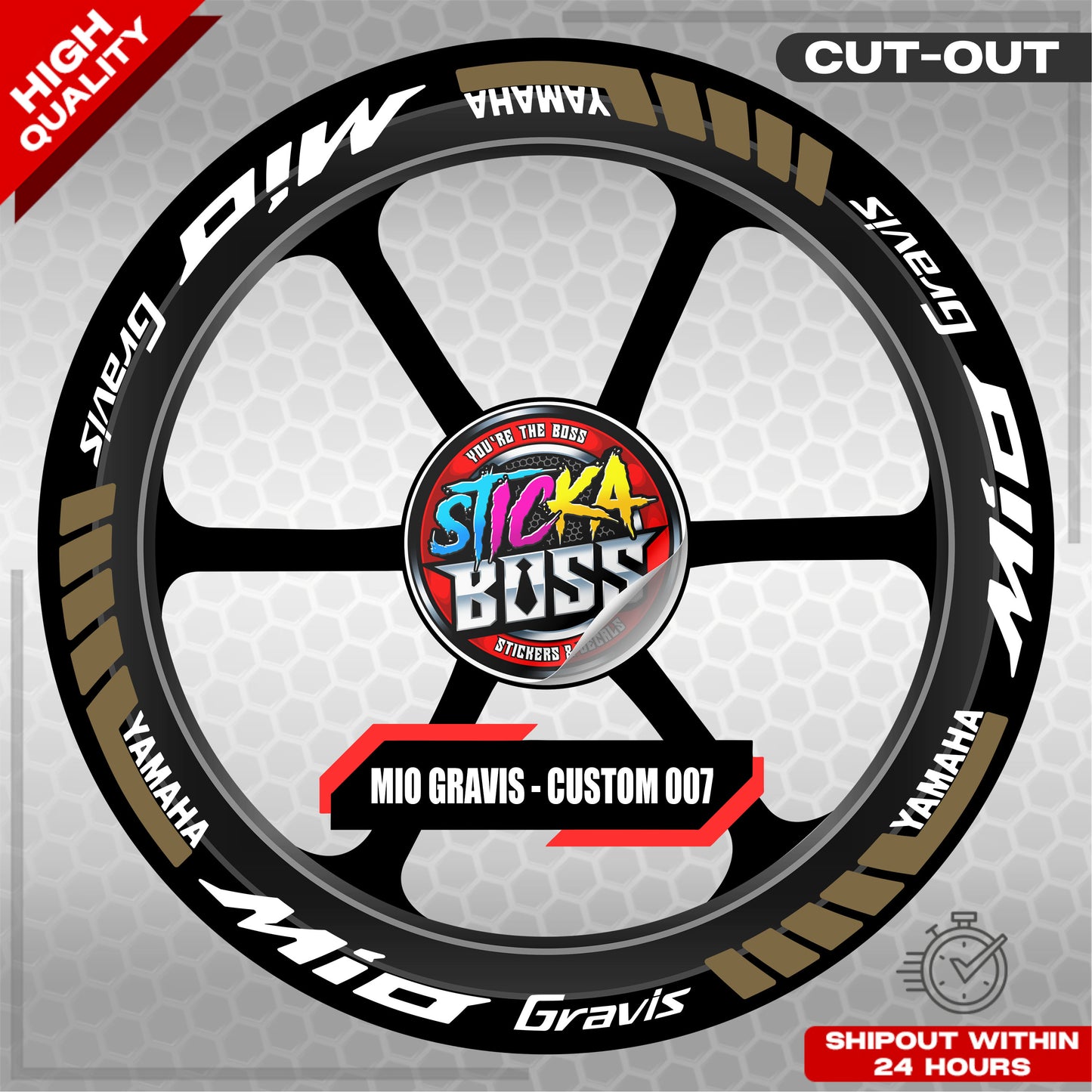 MIO GRAVIS MAG STICKER SET ( 2 MAGS ) - CUSTOM 007 | VINYL WATERPROOF CUT-OUT DECALS